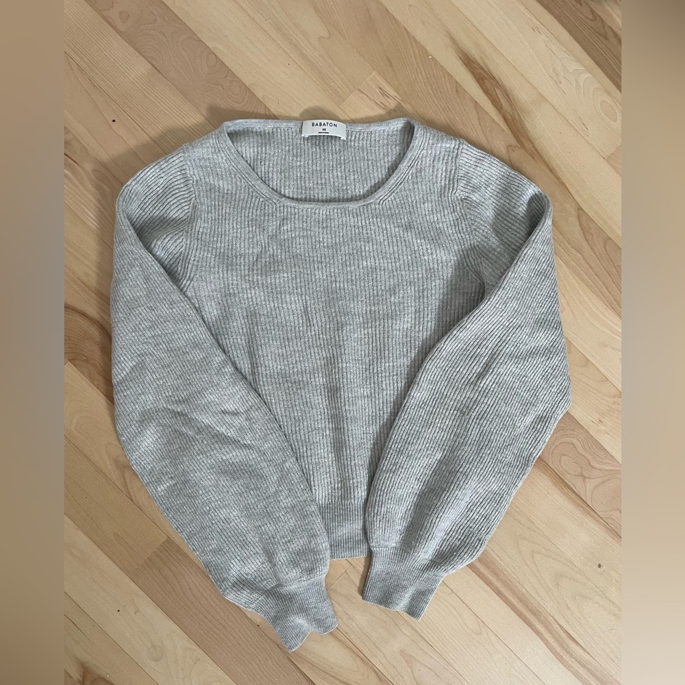 Babaton Column Sweater, wool + linen blend in Heather Chrome - Picture 2 of 7